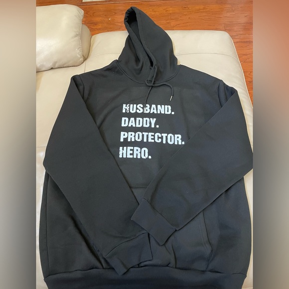 New Husband Daddy Protector Hero Hoodie Sweatshirt, XL - Picture 1 of 3